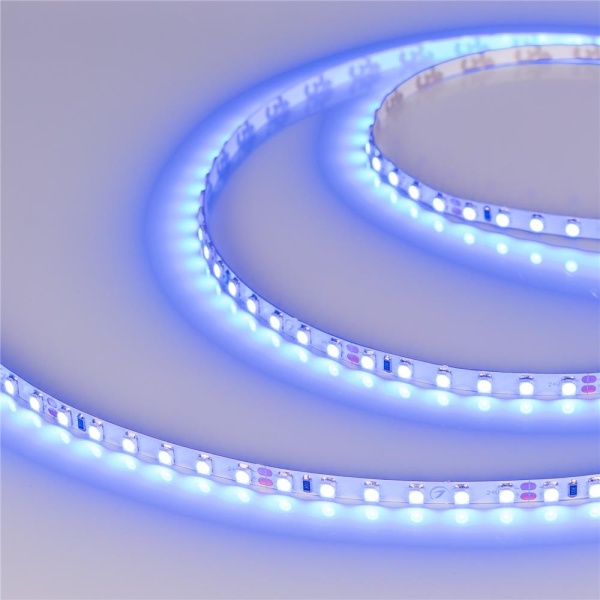 Светодиодная лента RT 2-5000 24V Blue 5mm 2x (3528, 600 LED, LUX) (Arlight, 9.6 Вт/м, IP20)