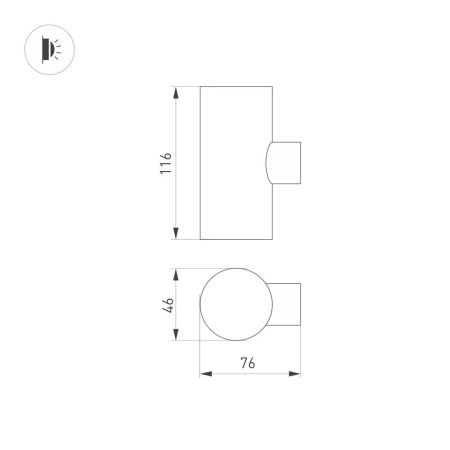 Светильник KT-RAY-WALL-TWIN-R46-2x3W Day4000 (GR, 24 deg, 24V) (Arlight, IP65 Металл, 3 года)
