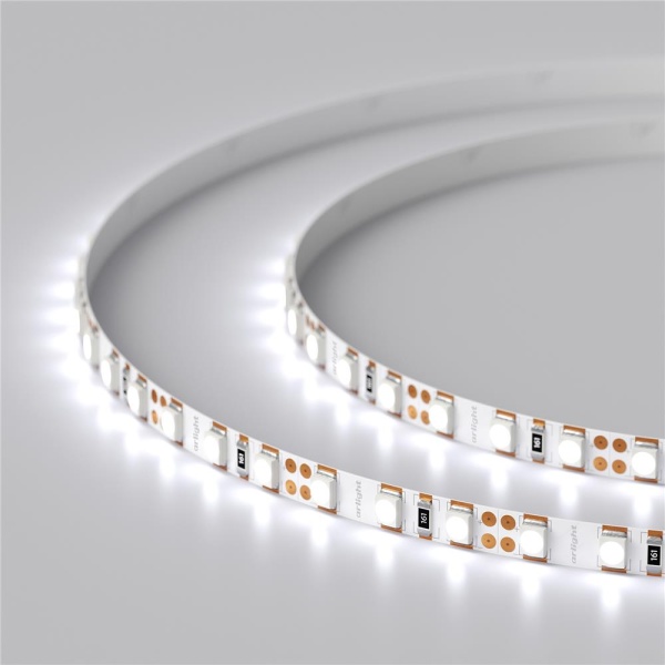 Светодиодная лента RT 2-5000 12V Cool 8K 5mm 2x (3528, 600 LED, LUX) (Arlight, 9.6 Вт/м, IP20)