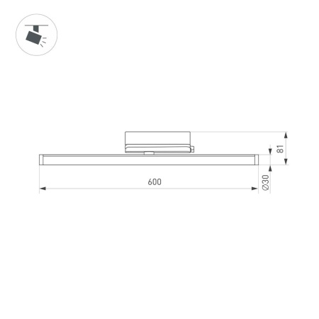 Светильник LGD-TUBE-TURN-4TR-L600-20W Warm3000 (BK, 180 deg, 230V) (Arlight, IP20 Металл, 3 года)