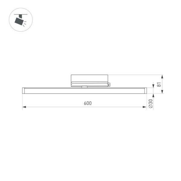 Светильник LGD-TUBE-TURN-4TR-L600-20W Warm3000 (BK, 180 deg, 230V) (Arlight, IP20 Металл, 3 года)