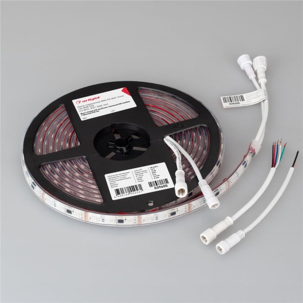 Светодиодная лента герметичная DMX-PS-B60-12mm 12V RGB-PX3 (14 W/m, IP67, 5060, 5m) (Arlight, -)