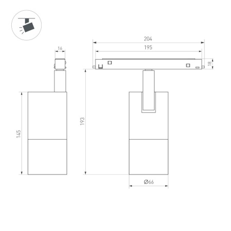 Светильник MAG-ORIENT-SPOT-ZOOM-R65-15W Day4000 (BK, 34-60 deg, 48V) (Arlight, IP20 Металл, 5 лет)