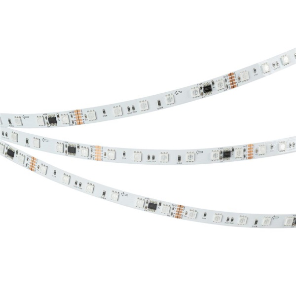 Светодиодная лента DMX-B60-10mm 24V RGB-PX6 (14 W/m, IP20, 5060, 5m) (Arlight, -)