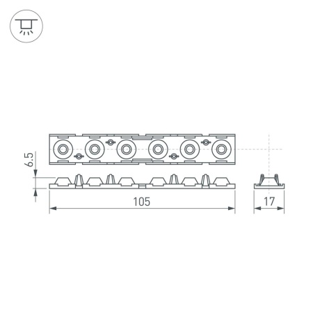 Экран линзованный SL-LINE-W20-55deg-540 (Arlight, Пластик)