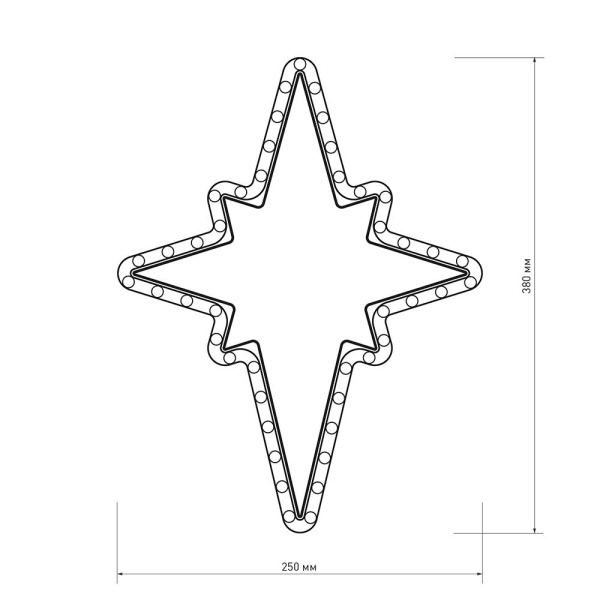 Фигура ARD-STAR-M3-380x250-36LED Warm (230V, 2.5W) (Ardecoled, IP65)