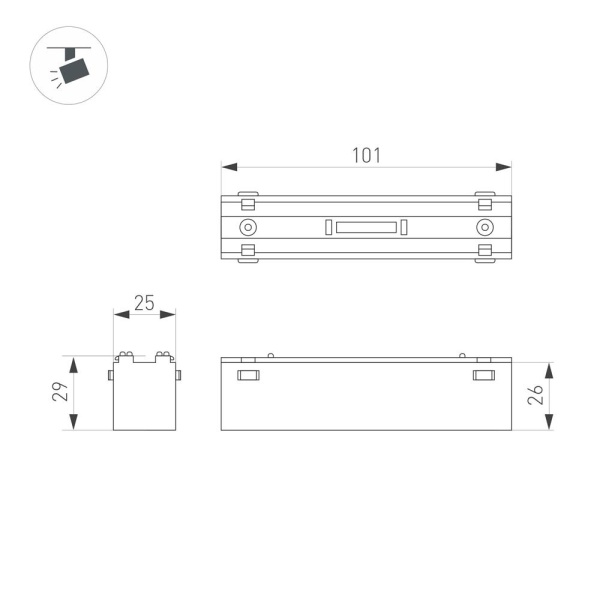Светильник MAG-VIBE-LASER-L101-6W Day4000 (BK, 24 deg, 48V) (Arlight, IP20 Металл, 5 лет)