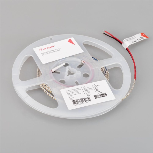 Светодиодная лента MICROLED-M266-4mm 24V Warm3500 (12 W/m, IP20, 2216, 5m) (Arlight, узкая)