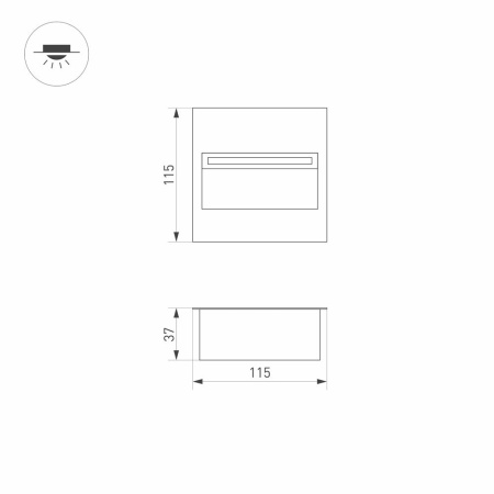 Светильник LTD-TRAIL-S115x115-4W Warm3000 (GR, 70 deg, 230V) (Arlight, IP65 Металл, 3 года)