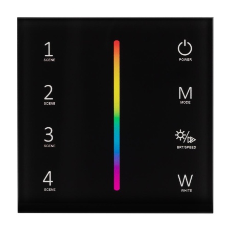 Панель SMART-P22-RGBW-G-IN Black (12-24V, 4x3A, Sens, 2.4G) (Arlight, IP20 Пластик, 5 лет)