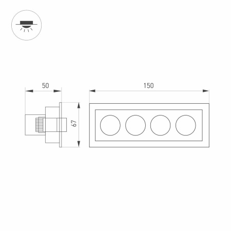 Светильник MS-ORIENT-BUILT-TURN-TC-S67x150-10W Day4000 (WH-BK, 30 deg, 230V) (Arlight, IP20 Металл, 5 лет)