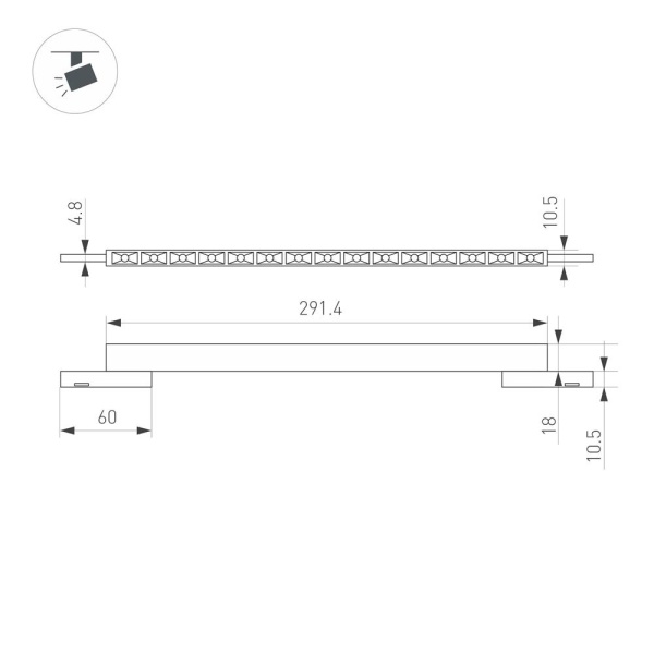 Светильник MAG-MICROCOSM-LASER-L300-15W Warm3000 (BK, 30 deg, 24V) (Arlight, IP20 Металл, 3 года)