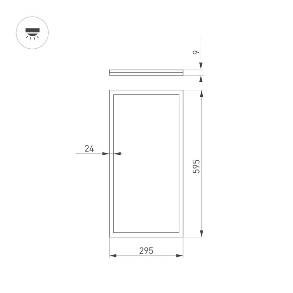Светильник DL-INTENSO-S300x600-28W White6000 (WH, 120 deg, CRI90, 230V) (Arlight, IP40 Металл, 5 лет)