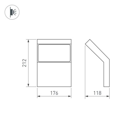 Светильник LGD-ECRAN-WALL-9W Warm3000 (GR, 108 deg, 230V) (Arlight, IP65 Металл, 3 года)