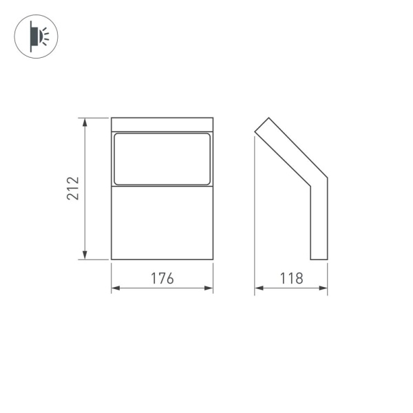 Светильник LGD-ECRAN-WALL-9W Warm3000 (GR, 108 deg, 230V) (Arlight, IP65 Металл, 3 года)