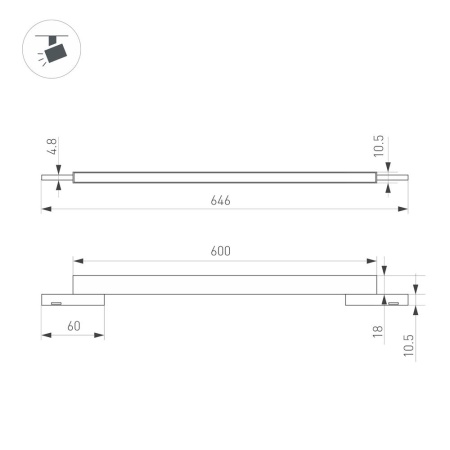 Светильник MAG-MICROCOSM-FLAT-L600-16W Day4000 (BK, 100 deg, 24V) (Arlight, IP20 Металл, 3 года)