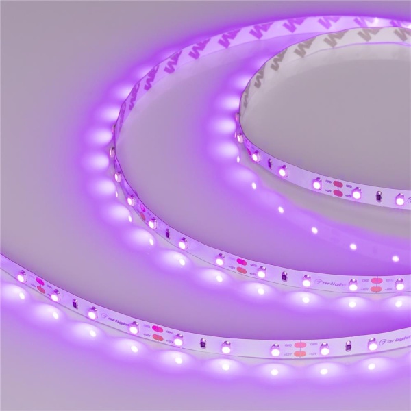 Светодиодная лента RT-A60-8mm 12V Pink (4.8 W/m, IP20, 2835, 5m) (Arlight, 4.8 Вт/м, IP20)