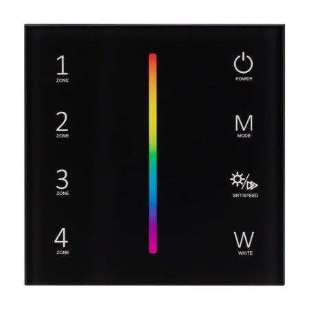 Панель Sens SMART-P30-RGBW Black (230V, 4 зоны, 2.4G) (Arlight, IP20 Пластик, 5 лет)