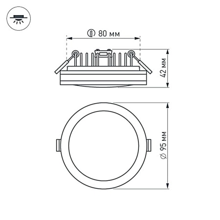 Светодиодная панель LTD-95SOL-10W White (Arlight, IP44 Пластик, 3 года)