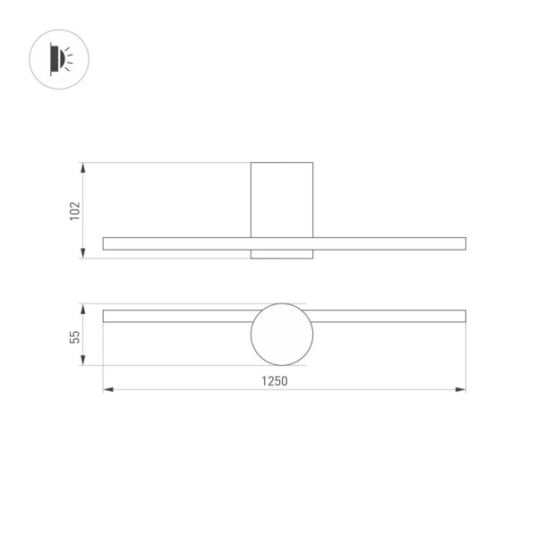Светильник SP-VINCI-M-S1200x55-12W Day4000 (BK, 110 deg, 230V) (Arlight, IP20 Металл, 3 года)