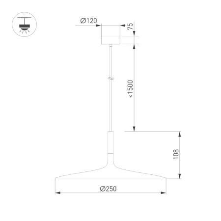 Светильник SP-FIORE-R250-8W Warm3000 (WH, 120 deg, 230V) (Arlight, IP20 Металл, 3 года)