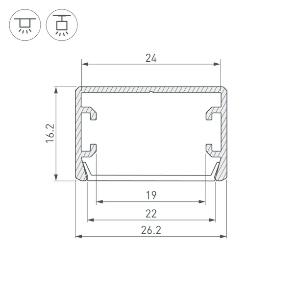 Профиль PLS-LOCK-H16-SMT-2000 ANOD BLACK (Arlight, Алюминий)