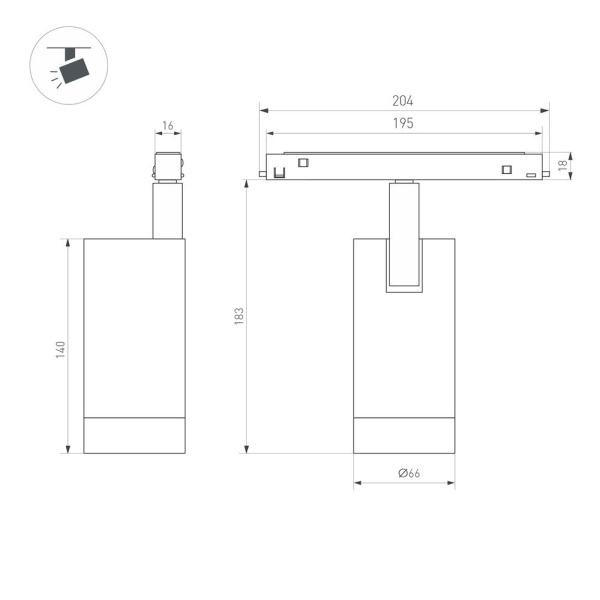 Светильник MAG-ORIENT-SPOT-R65-20W Day4000 (WH, 24 deg, 48V) (Arlight, IP20 Металл, 5 лет)