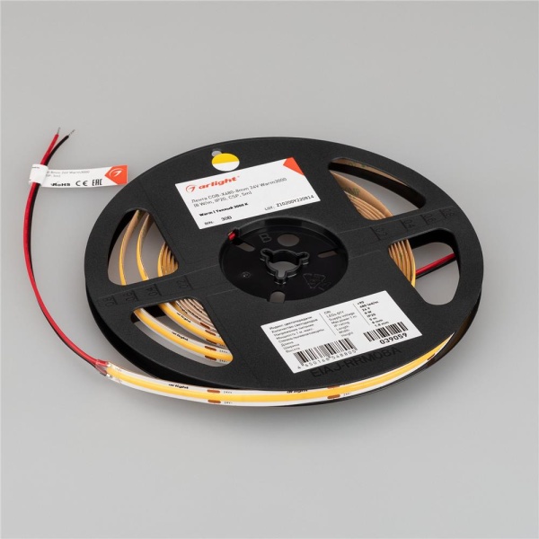 Светодиодная лента COB-X480-8mm 24V Warm3000 (8 W/m, IP20, CSP, 5m) (Arlight, -)