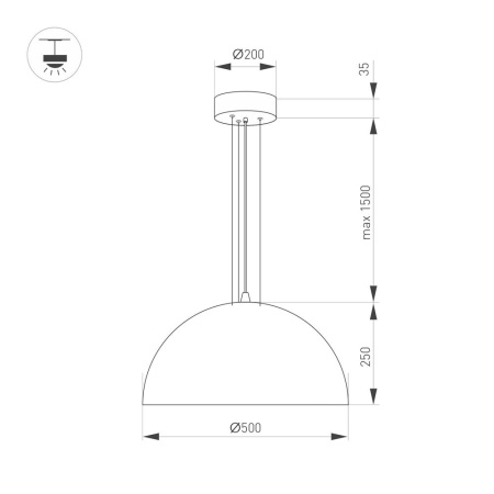 Светильник SP-RESTO-HANG-R500-30W Day4000 (WH, 100 deg, 230V) (Arlight, IP20 Металл, 3 года)