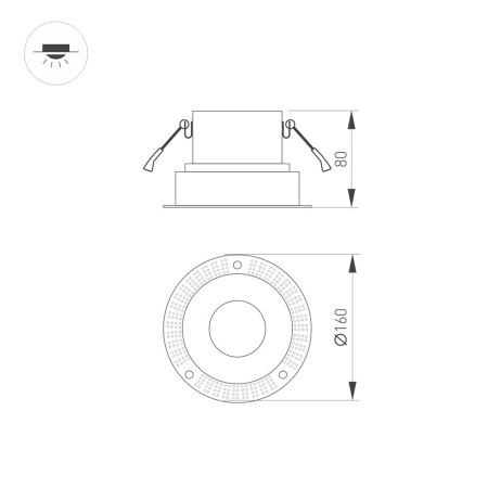 Корпус PLURIO-BASE-BUILT-TRIMLESS-R160 (WH, 1-2, 200mA) (Arlight, IP20 Металл, 3 года)