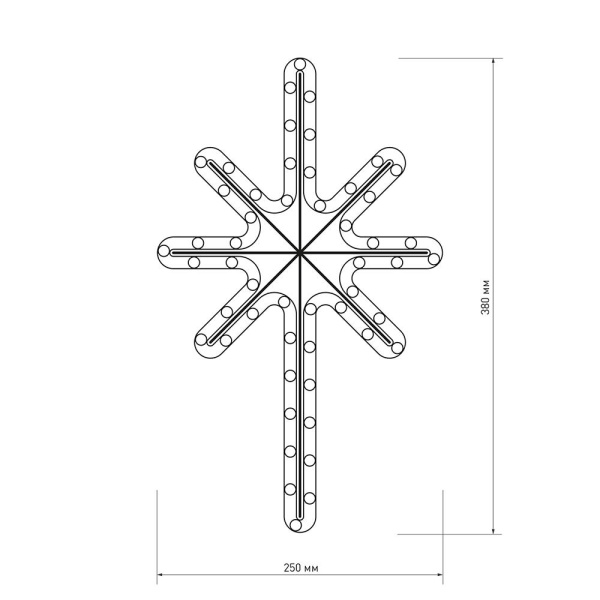 Фигура ARD-STAR-M2-380x250-36LED Warm (230V, 2.5W) (Ardecoled, IP65)
