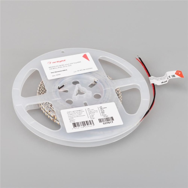 Светодиодная лента MICROLED-M182-4mm 24V Day4000 (10 W/m, IP20, 2216, 5m) (Arlight, узкая)