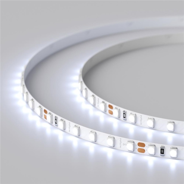 Светодиодная лента RT 2-5000 24V Cool 15K 5mm 2x (3528, 600 LED, LUX) (Arlight, 9.6 Вт/м, IP20)