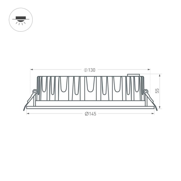 Светильник MS-MIST-BUILT-R145-15W Warm3000 (WH, 110 deg, 230V) (Arlight, IP54 Металл, 5 лет)