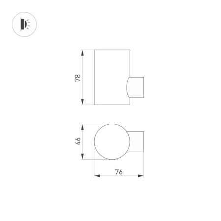 Светильник LGD-RAY-WALL-R46-3W Day4000 (GR, 24 deg, 230V) (Arlight, IP65 Металл, 3 года)