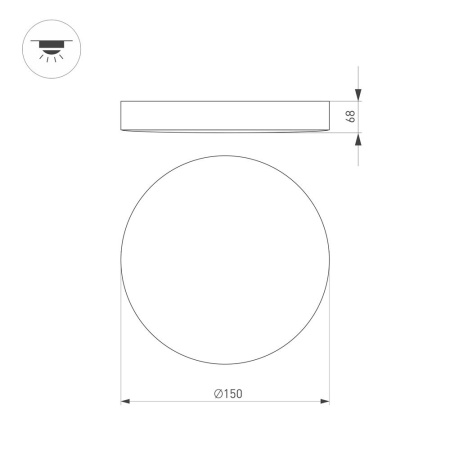 Светильник IM-FLOWER-EMERGENCY-3H-R280-15W Day4000-MIX (BK, 110 deg, 230V) (Arlight, IP54 Пластик, 2 года)