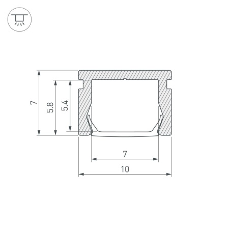 Профиль PIK-1007-2000 ANOD (Arlight, Алюминий)