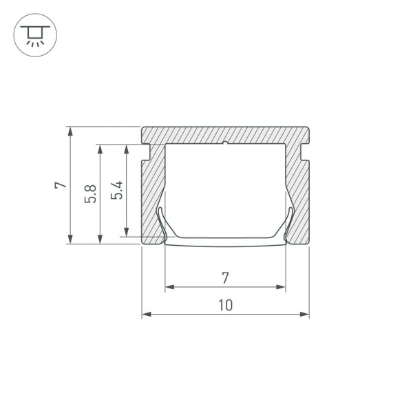 Профиль PIK-1007-2000 ANOD (Arlight, Алюминий)