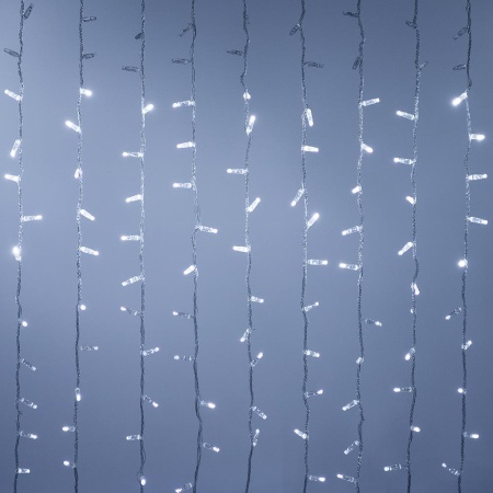 Светодиодная гирлянда ARD-CURTAIN-CLASSIC-2000x9000-CLEAR-2200LED-WATERFALL White (230V, 180W) (Ardecoled, IP65)