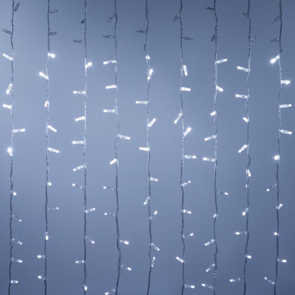 Светодиодная гирлянда ARD-CURTAIN-CLASSIC-2000x9000-CLEAR-2200LED-WATERFALL White (230V, 180W) (Ardecoled, IP65)