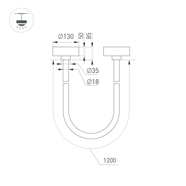 Светильник SP-TROPIC-SURFACE-R18-L1200-18W Warm3000 (GD, 360 deg, 230V) (Arlight, IP20 Пластик, 3 года)