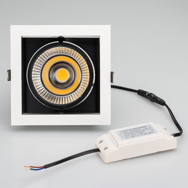 Светильник CL-KARDAN-S152x152-25W Warm3000 (WH-BK, 30 deg) (Arlight, IP20 Металл, 3 года)