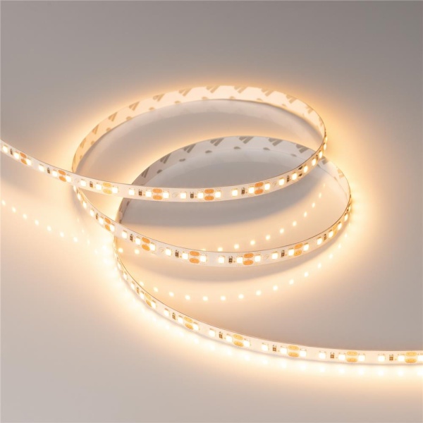 Светодиодная лента RT-A120-8mm 12V Warm2700 (9.6 W/m, IP20, 2835, 5m) (Arlight, Открытый)