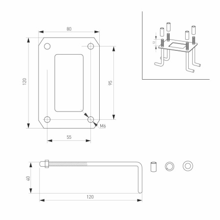 Светильник LGD-EYE-BOLL-H500-6W Warm3000 (GR, 117 deg, 230V) (Arlight, IP54 Металл, 3 года)