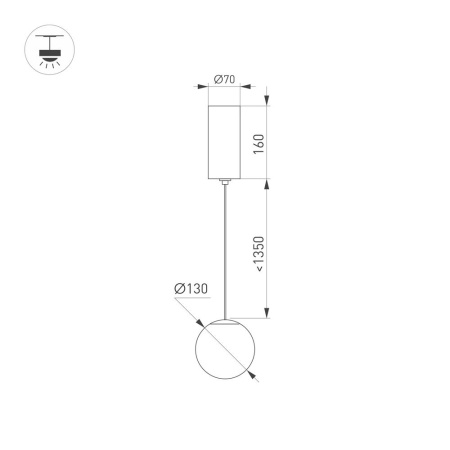 Светильник SP-BEADS-HANG-R130-10W Warm3000 (BK, 250 deg, 230V) (Arlight, IP20 Металл, 5 лет)