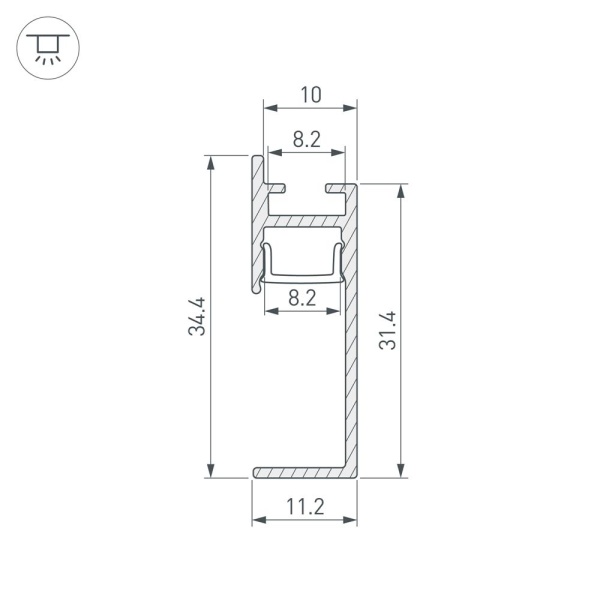 Профиль PLINTUS-H35-F-2000 WHITE (Arlight, Алюминий)