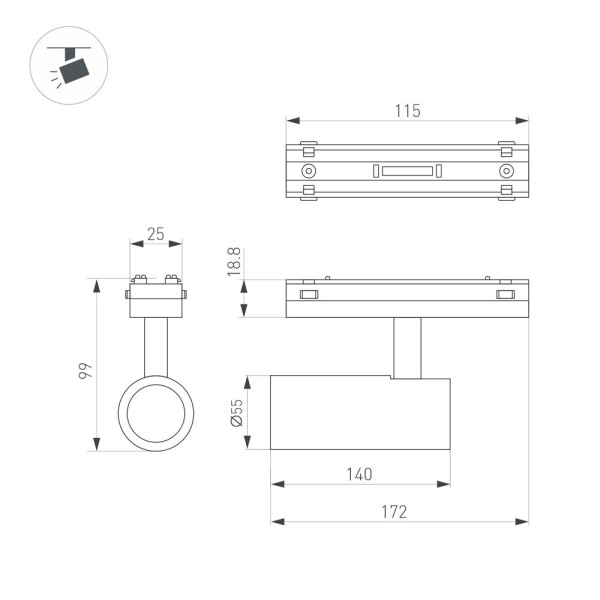 Светильник MAG-VIBE-SPOT-R55-18W Day4000-MIX (WH, 24 deg, 48V, TUYA Zigbee) (Arlight, IP20 Металл, 5 лет)