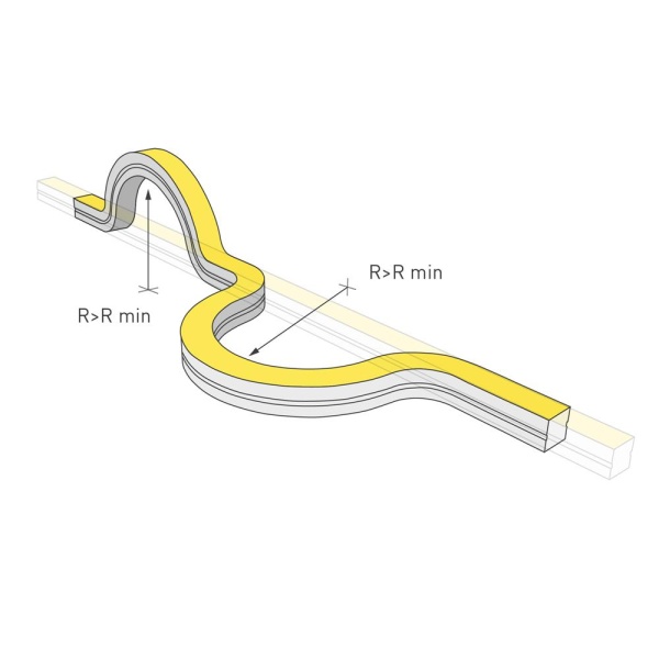 Светодиодная лента герметичная MOONLIGHT-3D-A168-15x15mm 24V Warm3000 (7.2 W/m, IP67, 2835, 5m, Wire x1) (Arlight, Силикон)