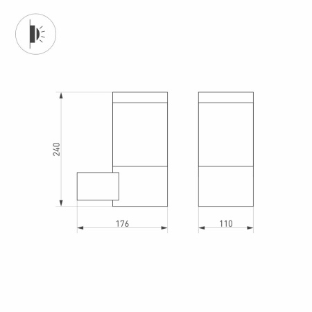 Светильник LGD-STEM-WALL-10W Warm3000 (GR, 185 deg, 230V) (Arlight, IP65 Металл, 3 года)