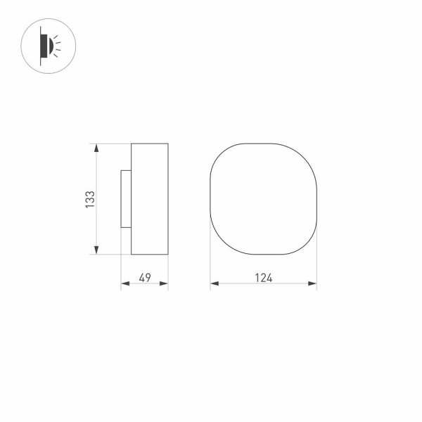Светильник LGD-SWAMP-WALL-7W Warm3000 (GR, 93 deg, 230V) (Arlight, IP65 Металл, 3 года)
